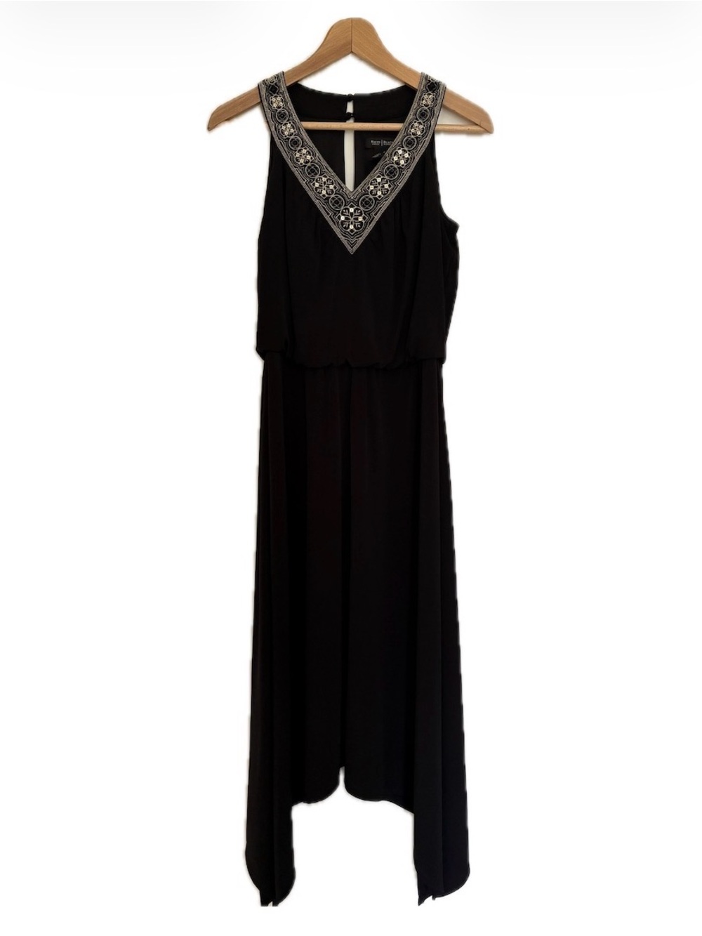White House Black Market Beaded V-Neck Dress XS - Picture 2 of 9